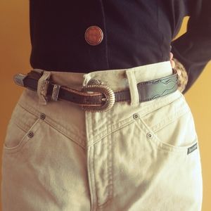 Sold Black Vintage distressed belt